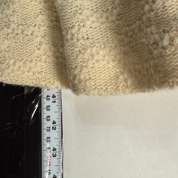 Tibi M Womens 100% Lamb Wool Sweater Dress Ruffle Hem Cream Vintage - Picture 7 of 8